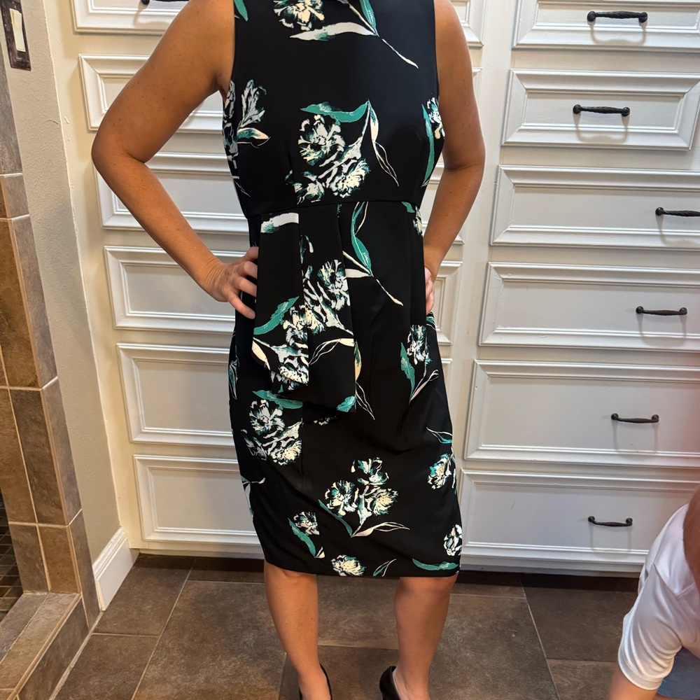 A Pea in the Pod Black Floral Sleeveless Maternity Dress Size XS